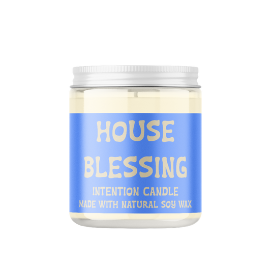 House Blessing Intention Candle with crystals