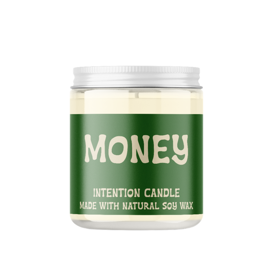 Money Intention Candle with crystals
