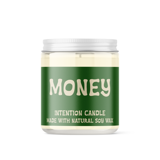 Money Intention Candle with crystals