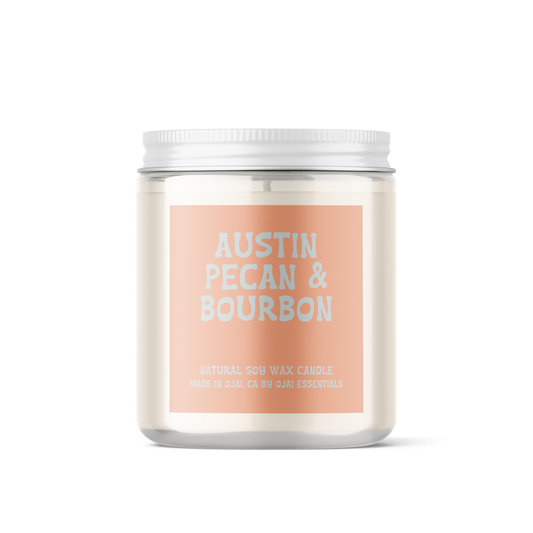 Austin Pecan & Bourbon Soy Candle | 4 oz & 8 oz