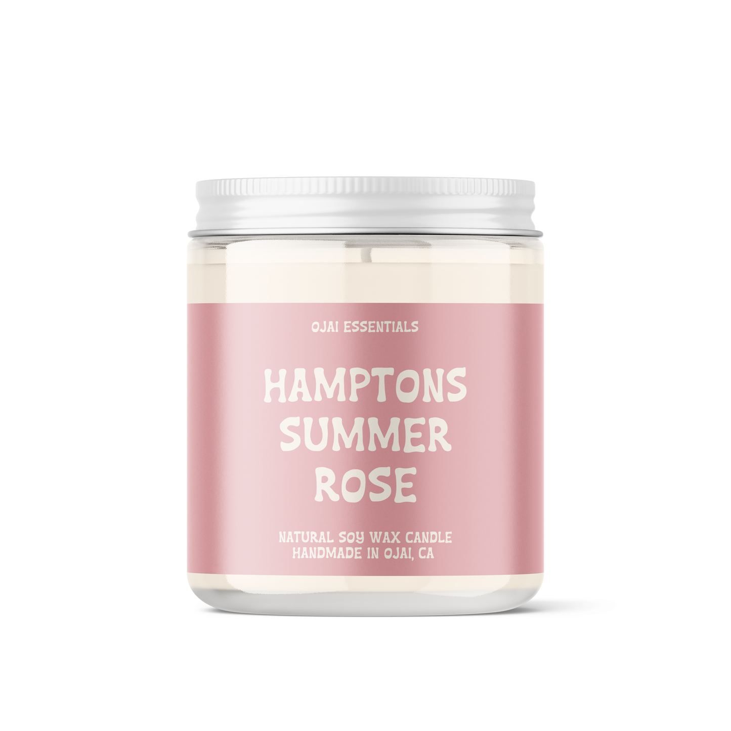 Candle | Hamptons Summer Rose | Natural Soy Wax | Glass Jar