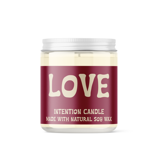 Intention Candle | Love | Natural Soy Wax with Crystals