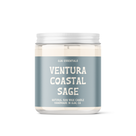 Candle | Ventura Coastal Sage | Natural Soy Wax | Glass Jar